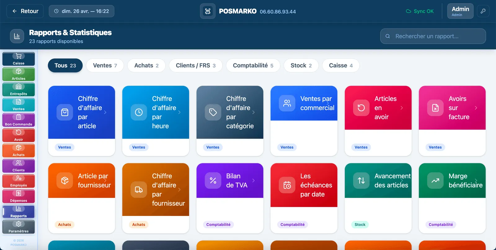 Interface du logiciel de caisse - Système POS pour Boutiques & Prêt-à-porter