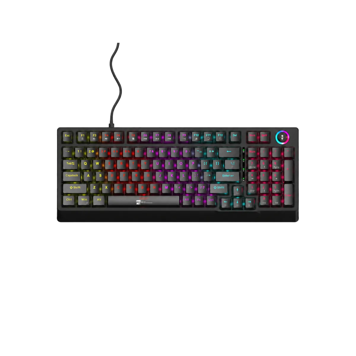 Clavier Gaming Mécanique R8 GK106 RGB – 97 Touches avec Molette