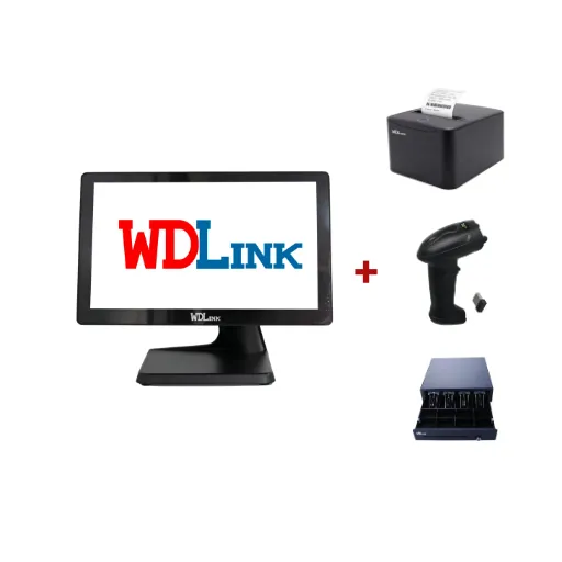 Pack Caisse enregistreuse POS (Ecran Tactile 15.6 Windows i3 + Tiroir Caisse +Imprimante Termique +Lecteur Code Barre) 