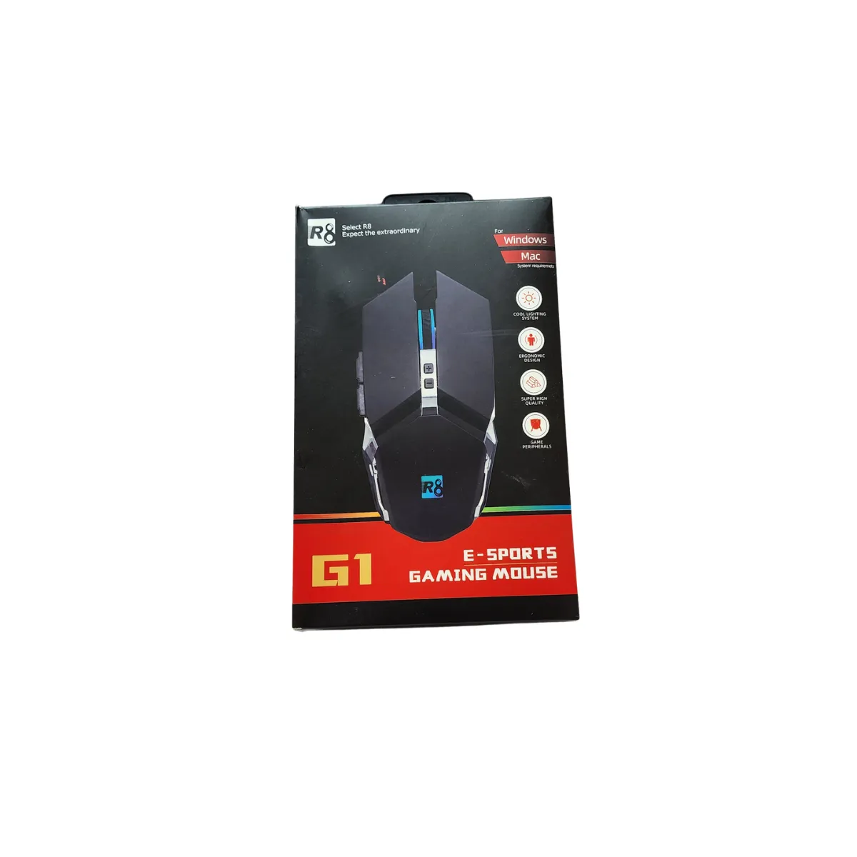 Souris Gaming R8 G1 RGB USB – 3200 DPI, 6 Boutons