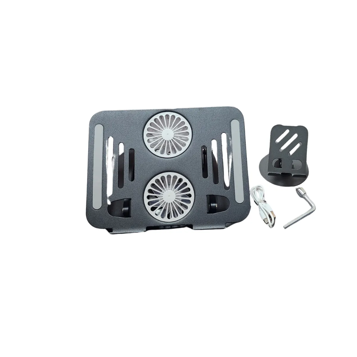 Support PC Portable Réglable avec Double Ventilateur