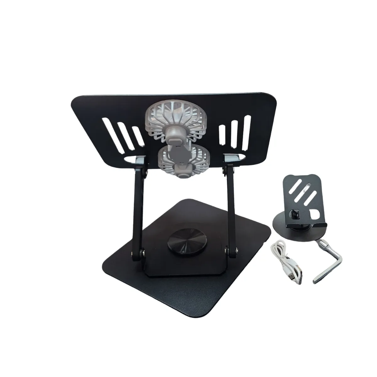Support PC Portable Réglable avec Double Ventilateur 2