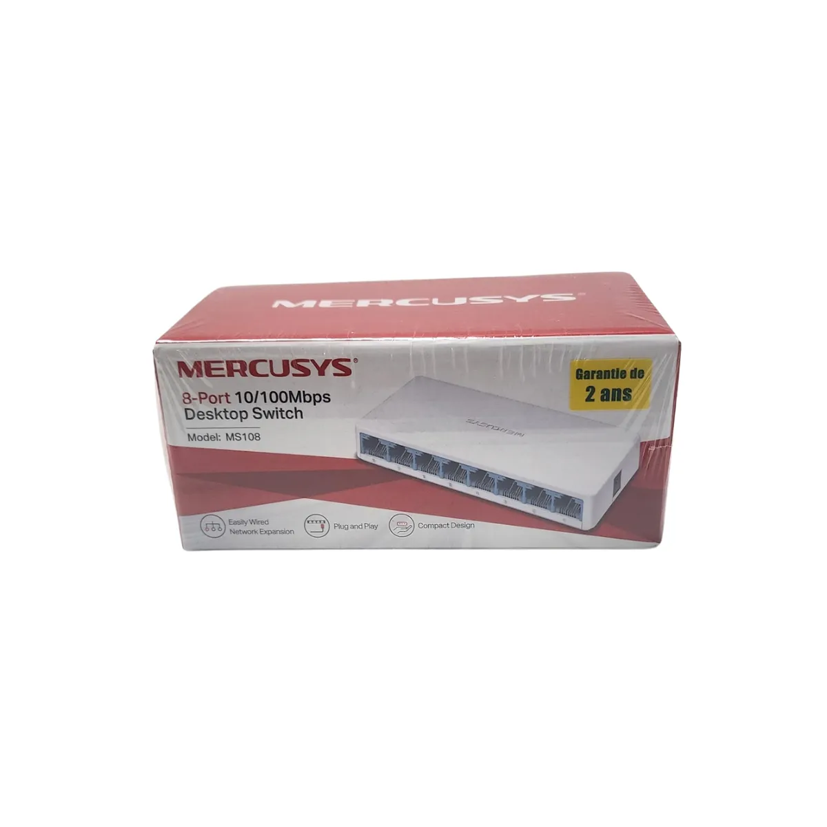 Switch Ethernet Mercusys MS108 – 8 Ports RJ45 10/100 Mbps 2
